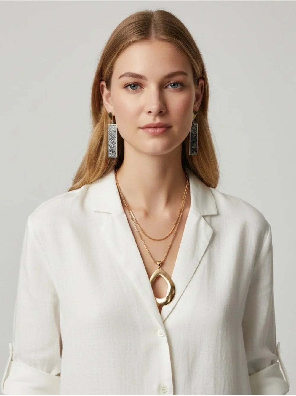 Alfani silver tone faux leather earrings